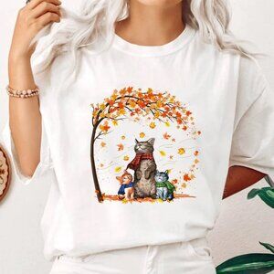 Cats Autumn Fall Shirt, Funny Thanksgiving Cat Lovers T-Shirt